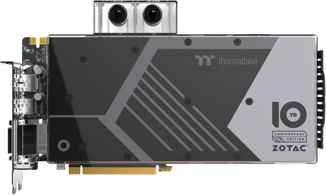 Alt view image 3 of 8 - ZOTAC GeForce GTX 1080 Arcticstorm Thermaltake, ZT-P10800G-30P, 8GB GDDR5X Liquid Cooling Waterblock, Metal Wraparound backplate, Direct Copper Contact, Spectra Lighting, PowerBoost