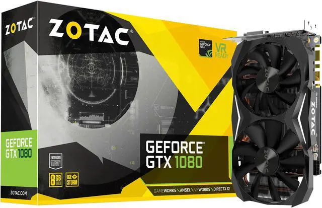 Alt view image 7 of 8 - ZOTAC GeForce GTX 1080 Mini, ZT-P10800H-10P, 8GB GDDR5X IceStorm Cooling, Dual Fans, 90mm Pressure Optimized Fan, 100mm Maximum Airflow Optimized Fan, Direct GPU Copper Block Contact, Metal Back Plate, White LED Lit, Super Compact