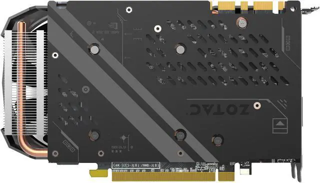 Alt view image 4 of 8 - ZOTAC GeForce GTX 1080 Mini, ZT-P10800H-10P, 8GB GDDR5X IceStorm Cooling, Dual Fans, 90mm Pressure Optimized Fan, 100mm Maximum Airflow Optimized Fan, Direct GPU Copper Block Contact, Metal Back Plate, White LED Lit, Super Compact