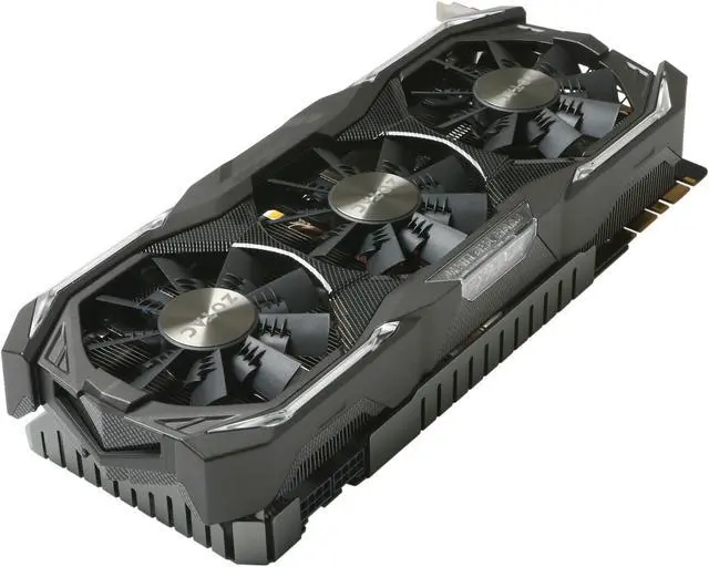 Alt view image 3 of 7 - ZOTAC GeForce GTX 1080 AMP! Extreme+, ZT-P10800I-10P, 8GB 11Gbps GDDR5X IceStorm Cooling, Metal Wraparound Carbon ExoArmor exterior, Dual-blade EKO Fan, Spectra Lighting, PowerBoost, FREEZE Fan Stop