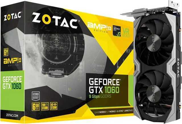 Alt view image 7 of 8 - ZOTAC GeForce GTX 1060 AMP+ Edition 6GB 9Gbps GDDR5 192-bit PCIe 3.0 Gaming Graphics Card VR Ready (ZT-P10600G-10M)