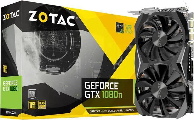 Alt view image 7 of 8 - ZOTAC GeForce GTX 1080 Ti Mini 11GB GDDR5X 352-bit Super Compact VR Ready Gaming Graphics Card, Optimized Fan Design, Wide Array Aluminum Heatsink, 5 x 6mm Copper Heat Pipes, Metal Back Plate, White LED, 8.3IN Length ZT-P10810G-10P