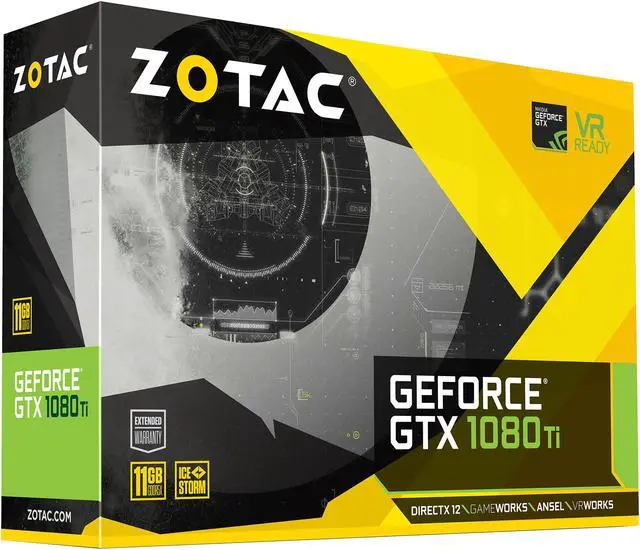 Alt view image 8 of 8 - ZOTAC GeForce GTX 1080 Ti Mini 11GB GDDR5X 352-bit Super Compact VR Ready Gaming Graphics Card, Optimized Fan Design, Wide Array Aluminum Heatsink, 5 x 6mm Copper Heat Pipes, Metal Back Plate, White LED, 8.3IN Length ZT-P10810G-10P