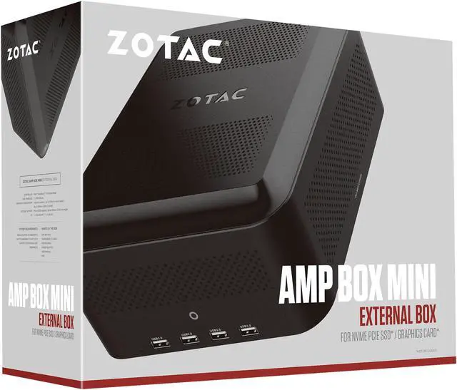 Alt view image 11 of 11 - ZOTAC AMP BOX MINI PCIe to Thunderbolt 3 Compact External Enclosure Supports PCIe Device Up to 200mm/ 7.87" Length and 150W Power (ZT-TBT3M-180-BB-US)