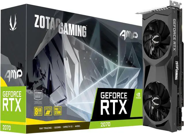 Alt view image 6 of 7 - ZOTAC GAMING GeForce RTX 2070 AMP 8GB GDDR6 256-bit Graphics Card, IceStorm 2.0, Active Fan Control, Metal Backplate, Spectra RGB LED Lighting (ZT-T20700D-10P)