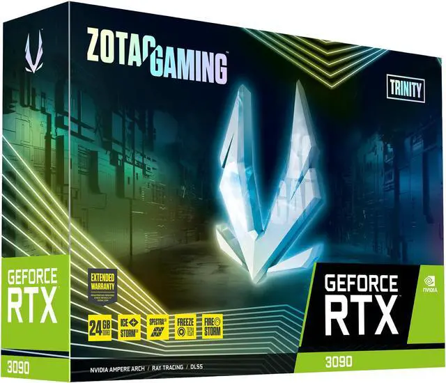 Alt view image 10 of 10 - ZOTAC GAMING GeForce RTX 3090 Trinity 24GB GDDR6X 384-bit 19.5 Gbps PCIE 4.0 Gaming Graphics Card, IceStorm 2.0 Advanced Cooling, SPECTRA 2.0 RGB Lighting, ZT-A30900D-10P