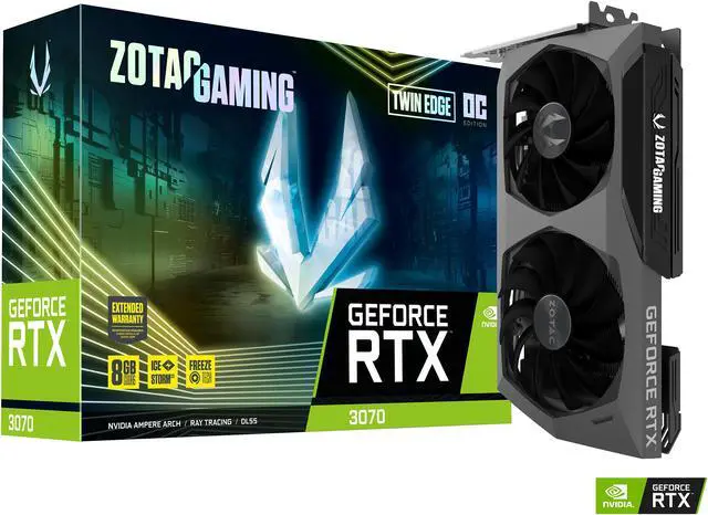Alt view image 8 of 8 - ZOTAC GAMING GeForce RTX 3070 Twin Edge OC 8GB GDDR6 256-bit 14 Gbps PCIE 4.0 Gaming Graphics Card, IceStorm 2.0 Advanced Cooling, White LED Logo Lighting, ZT-A30700H-10P
