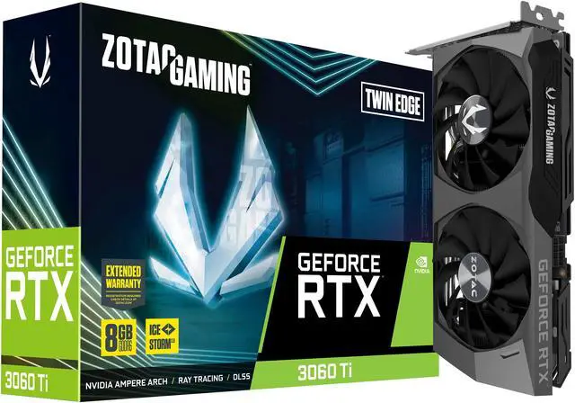 Alt view image 9 of 9 - ZOTAC GAMING GeForce RTX 3060 Ti Twin Edge 8GB GDDR6 256-bit 14 Gbps PCIE 4.0 Gaming Graphics Card, IceStorm 2.0 Advanced Cooling, Active Fan Control, ZT-A30610E-10M