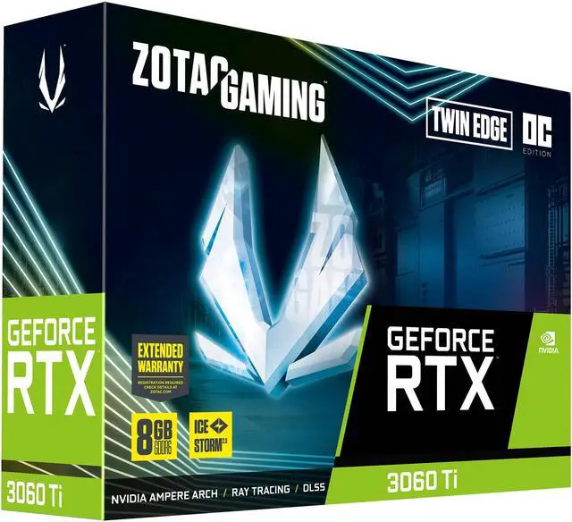 Alt view image 9 of 9 - ZOTAC GAMING GeForce RTX 3060 Ti Twin Edge OC 8GB GDDR6 256-bit 14 Gbps PCIE 4.0 Gaming Graphics Card, IceStorm 2.0 Advanced Cooling, Active Fan Control, FREEZE Fan Stop ZT-A30610H-10M