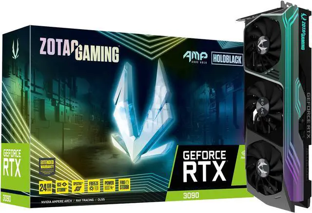 Alt view image 9 of 10 - ZOTAC GAMING GeForce RTX 3090 AMP Core Holo 24GB GDDR6X 384-bit 19.5 Gbps PCIE 4.0 Gaming Graphics Card, HoloBlack, IceStorm 2.0 Advanced Cooling, SPECTRA 2.0 RGB Lighting, ZT-A30900C-10P