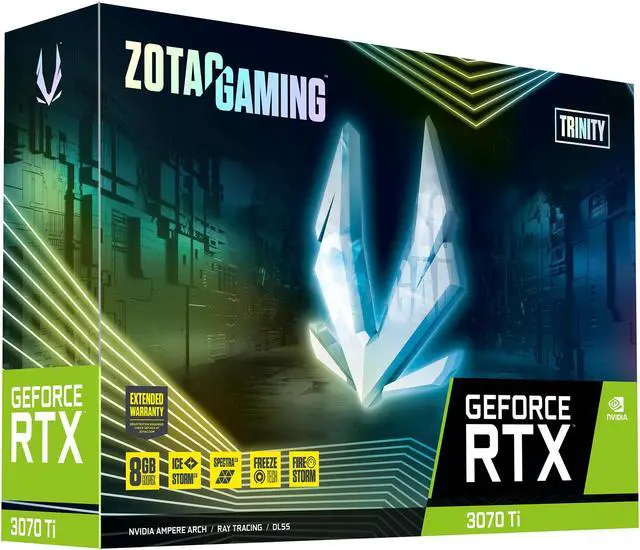 Alt view image 10 of 10 - ZOTAC GAMING GeForce RTX 3070 Ti Trinity 8GB GDDR6X 256-bit 19 Gbps PCIE 4.0 Gaming Graphics Card, IceStorm 2.0 Advanced Cooling, SPECTRA 2.0 RGB Lighting, ZT-A30710D-10P