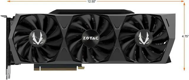 Alt view image 2 of 7 - ZOTAC TRINITY OC LHR GeForce RTX 3080 10GB GDDR6X PCI Express 4.0 Graphics Card ZT-A30800J-10PLHR
