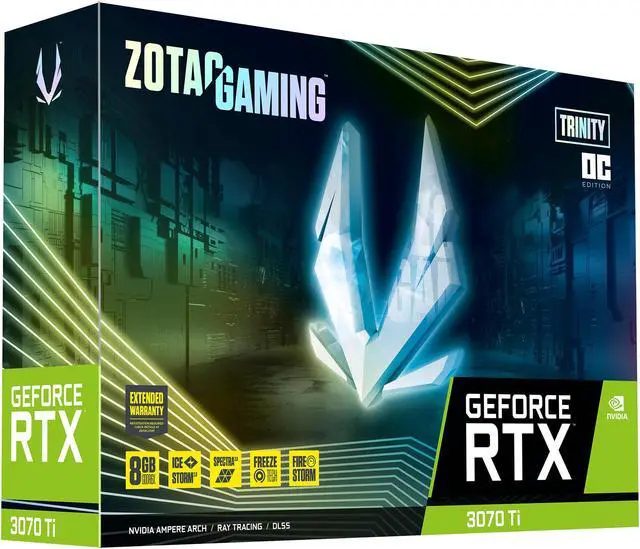 Alt view image 10 of 10 - ZOTAC GAMING GeForce RTX 3070 Ti Trinity OC 8GB GDDR6X 256-bit 19 Gbps PCIE 4.0 Gaming Graphics Card, IceStorm 2.0 Advanced Cooling, SPECTRA 2.0 RGB Lighting, ZT-A30710J-10P