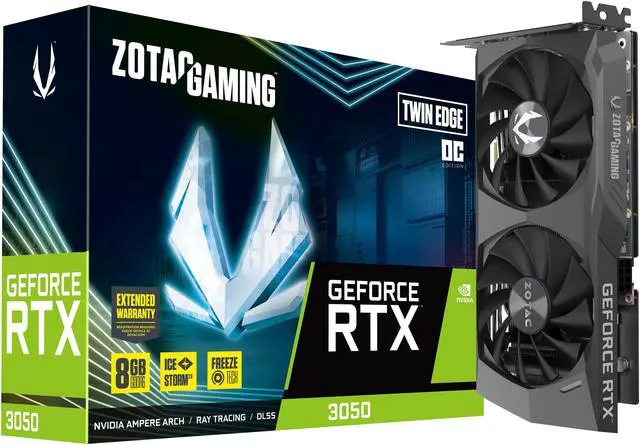 Alt view image 7 of 10 - ZOTAC GAMING GeForce RTX 3050 Twin Edge OC 8GB GDDR6 128-bit 14 Gbps PCIE 4.0 Gaming Graphics Card, IceStorm 2.0 Advanced Cooling, FREEZE Fan Stop, Active Fan Control, ZT-A30500H-10M