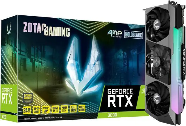 Alt view image 10 of 11 - ZOTAC GAMING GeForce RTX 3090 AMP Extreme Holo 24GB GDDR6X PCI Express 4.0 SLI Support Video Cards ZT-A30900B-10P