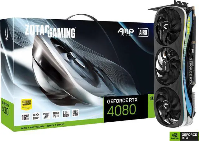 Alt view image 9 of 9 - ZOTAC GAMING GeForce RTX 4080 16GB AMP Extreme AIRO DLSS 3 16GB GDDR6X 256-bit 22.4 Gbps PCIE 4.0 Gaming Graphics Card, IceStorm 2.0 Advanced Cooling, SPECTRA 2.0 RGB Lighting, ZT-D40810B-10P