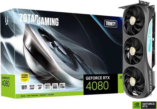Alt view image 9 of 9 - ZOTAC GAMING GeForce RTX 4080 16GB Trinity DLSS 3 16GB GDDR6X 256-bit 22.4 Gbps PCIE 4.0 Gaming Graphics Card, IceStorm 2.0 Advanced Cooling, SPECTRA 2.0 RGB Lighting, ZT-D40810D-10P