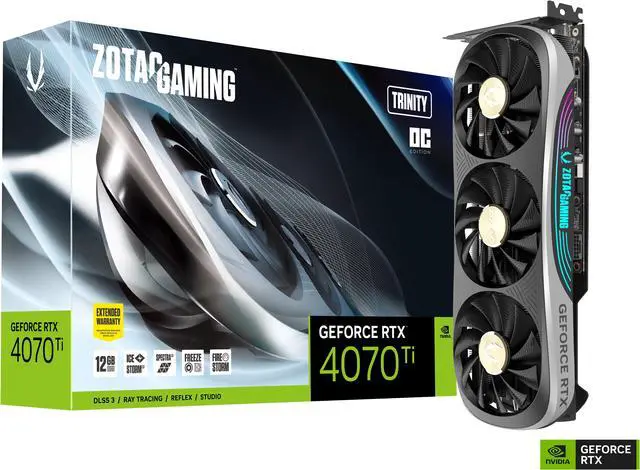 Alt view image 9 of 9 - ZOTAC GAMING GeForce RTX 4070 Ti Trinity OC DLSS 3 12GB GDDR6X 192-bit 21 Gbps PCIE 4.0 Gaming Graphics Card, IceStorm 2.0 Advanced Cooling, SPECTRA 2.0 RGB Lighting, ZT-D40710J-10P