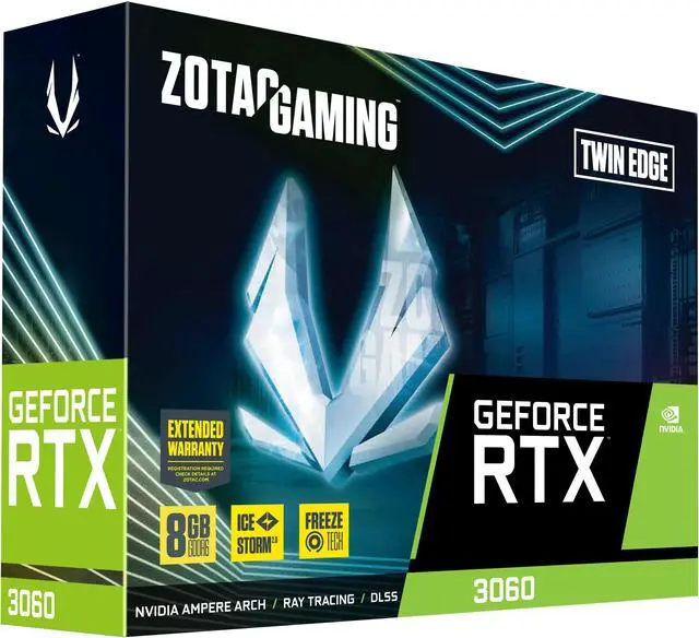 Alt view image 7 of 8 - ZOTAC GAMING GeForce RTX 3060 8GB Twin Edge GDDR6 128-bit 15 Gbps PCIE 4.0 Gaming Graphics Card, IceStorm 2.0 Cooling, Active Fan Control, FREEZE fan stop, ZT-A30630E-10M