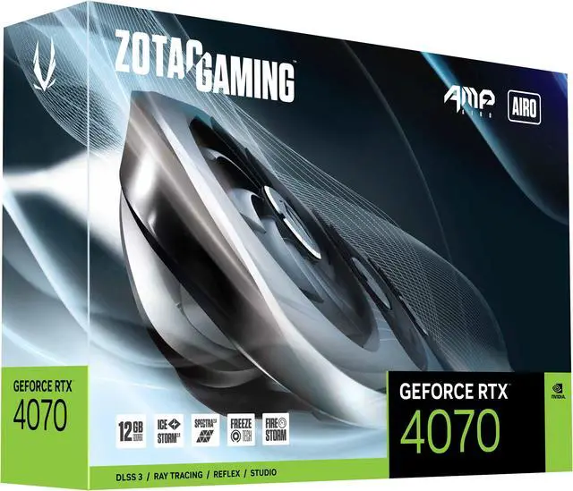 Alt view image 8 of 9 - ZOTAC GAMING GeForce RTX 4070 AMP AIRO DLSS 3 12GB GDDR6X 192-bit 21 Gbps PCIE 4.0 Gaming Graphics Card, IceStorm 2.0 Advanced Cooling, SPECTRA 2.0 RGB Lighting, ZT-D40700F-10P