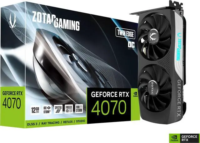 Alt view image 9 of 9 - ZOTAC GAMING GeForce RTX 4070 Twin Edge OC DLSS 3 12GB GDDR6X 192-bit 21 Gbps PCIE 4.0 Compact Gaming Graphics Card, IceStorm 2.0 Advanced Cooling, SPECTRA RGB Lighting, ZT-D40700H-10M