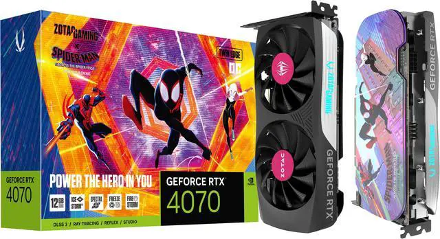 Alt view image 11 of 12 - ZOTAC GAMING GeForce RTX 4070 Twin Edge OC Spider-Man: Across the Spider-Verse Inspired Graphics Card Bundle, ZT-D40700H-10SMP