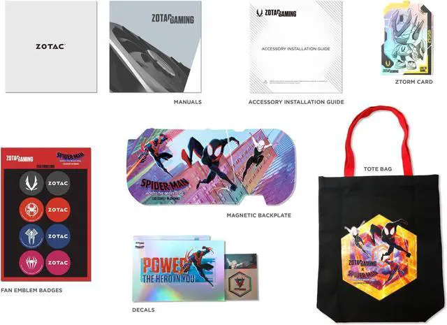 Alt view image 12 of 12 - ZOTAC GAMING GeForce RTX 4060 Ti 8GB Twin Edge OC Spider-Man: Across the Spider-Verse Inspired Graphics Card Bundle, ZT-D40610H-10SMP