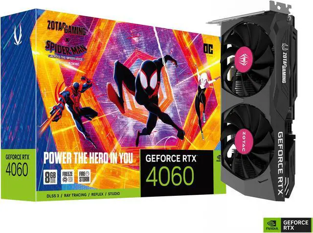 Alt view image 11 of 11 - ZOTAC GAMING GeForce RTX 4060 8GB OC Spider-Man: Across the Spider-Verse Inspired Graphics Card Bundle, ZT-D40600P-10SMP