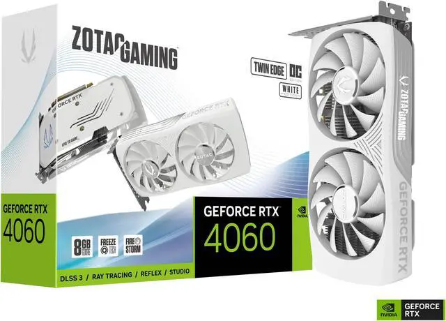 Alt view image 8 of 9 - ZOTAC GAMING GeForce RTX 4060 8GB Twin Edge OC White Edition DLSS 3 8GB GDDR6 128-bit 17 Gbps PCIE 4.0 Compact Gaming Graphics Card, ZT-D40600Q-10M