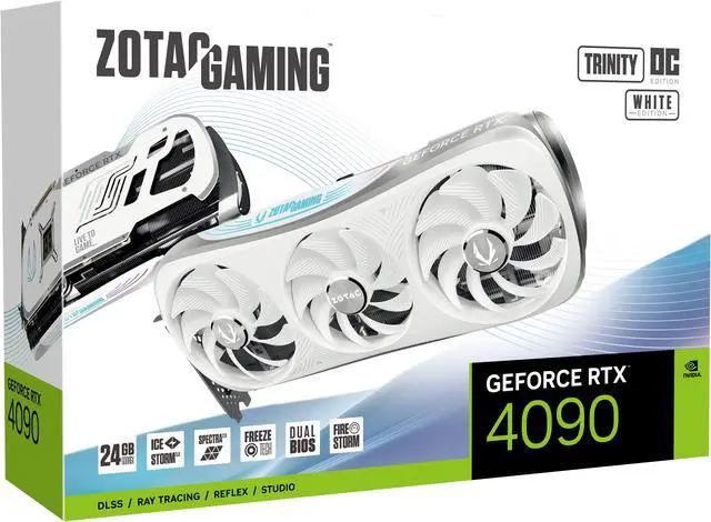 Alt view image 8 of 9 - ZOTAC GAMING GeForce RTX 4090 Trinity OC White Edition DLSS 3 24GB GDDR6X 384-bit 21 Gbps PCIE 4.0 Gaming Graphics Card, IceStorm 3.0 Advanced Cooling, SPECTRA 2.0 RGB Lighting, ZT-D40900Q-10P