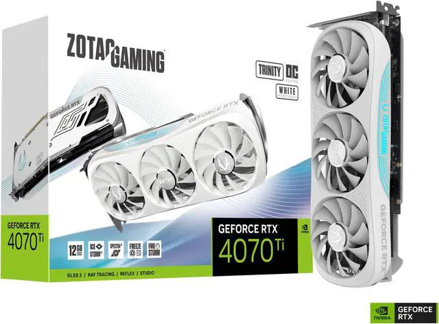 Alt view image 9 of 9 - ZOTAC GAMING GeForce RTX 4070 Ti Trinity OC White Edition DLSS 3 12GB GDDR6X 192-bit 21 Gbps PCIE 4.0 Gaming Graphics Card, IceStorm 2.0 Advanced Cooling, SPECTRA 2.0 RGB Lighting, ZT-D40710Q-10P