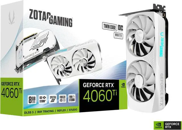 Alt view image 9 of 9 - ZOTAC GAMING GeForce RTX 4060 Ti 8GB Twin Edge OC White Edition DLSS 3 8GB GDDR6 128-bit 18 Gbps PCIE 4.0 Compact Graphics Card, IceStorm 2.0 Advanced Cooling, SPECTRA RGB Lighting, ZT-D40610Q-10M