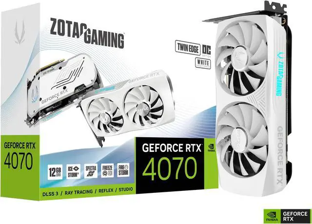 Alt view image 9 of 9 - ZOTAC GAMING GeForce RTX 4070 Twin Edge OC White Edition DLSS 3 12GB GDDR6X 192-bit 21 Gbps PCIE 4.0 Compact Gaming Graphics Card, IceStorm 2.0 Advanced Cooling, SPECTRA RGB Lighting, ZT-D40700Q-10M