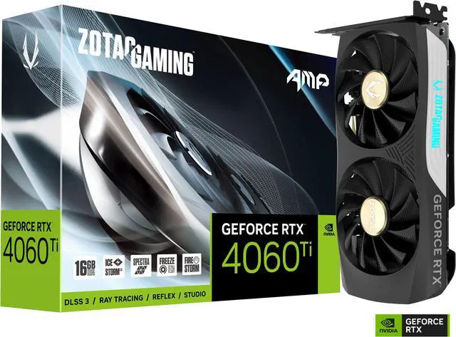 Alt view image 9 of 9 - ZOTAC GAMING GeForce RTX 4060 Ti 16GB AMP DLSS 3 16GB GDDR6 128-bit 18 Gbps PCIE 4.0 Compact Gaming Graphics Card, IceStorm 2.0 Advanced Cooling, SPECTRA RGB Lighting, ZT-D40620F-10M