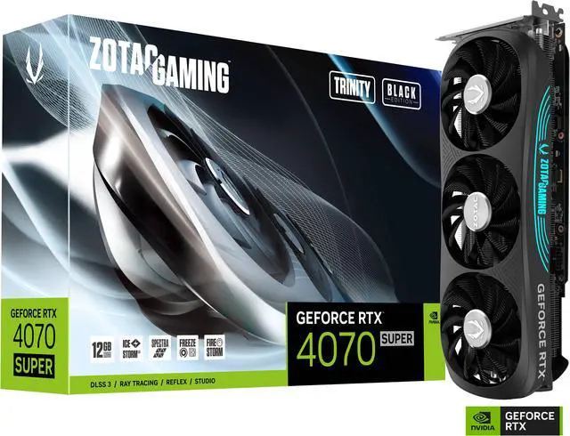 Alt view image 9 of 9 - ZOTAC GAMING GeForce RTX 4070 SUPER Trinity Black Edition DLSS 3 12GB GDDR6X 192-bit 21 Gbps PCIE 4.0 Gaming Graphics Card, IceStorm 2.0 Advanced Cooling, SPECTRA RGB Lighting, ZT-D40720D-10P