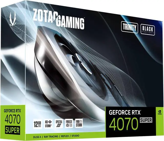 Alt view image 8 of 9 - ZOTAC GAMING GeForce RTX 4070 SUPER Trinity Black Edition DLSS 3 12GB GDDR6X 192-bit 21 Gbps PCIE 4.0 Gaming Graphics Card, IceStorm 2.0 Advanced Cooling, SPECTRA RGB Lighting, ZT-D40720D-10P