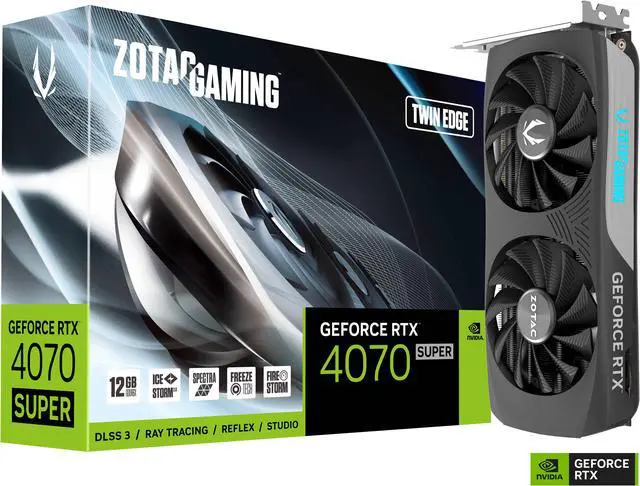 Alt view image 9 of 9 - ZOTAC GAMING GeForce RTX 4070 SUPER Twin Edge DLSS 3 12GB GDDR6X 192-bit 21 Gbps PCIE 4.0 Compact Gaming Graphics Card, IceStorm 2.0 Advanced Cooling, SPECTRA RGB Lighting, ZT-D40720E-10M