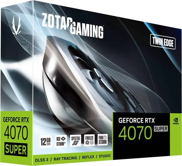Alt view image 8 of 9 - ZOTAC GAMING GeForce RTX 4070 SUPER Twin Edge DLSS 3 12GB GDDR6X 192-bit 21 Gbps PCIE 4.0 Compact Gaming Graphics Card, IceStorm 2.0 Advanced Cooling, SPECTRA RGB Lighting, ZT-D40720E-10M