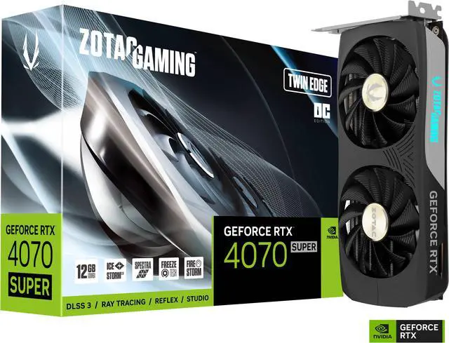 Alt view image 9 of 9 - ZOTAC GAMING GeForce RTX 4070 SUPER Twin Edge OC DLSS 3 12GB GDDR6X 192-bit 21 Gbps PCIE 4.0 Compact Gaming Graphics Card, IceStorm 2.0 Advanced Cooling, SPECTRA RGB Lighting, ZT-D40720H-10M