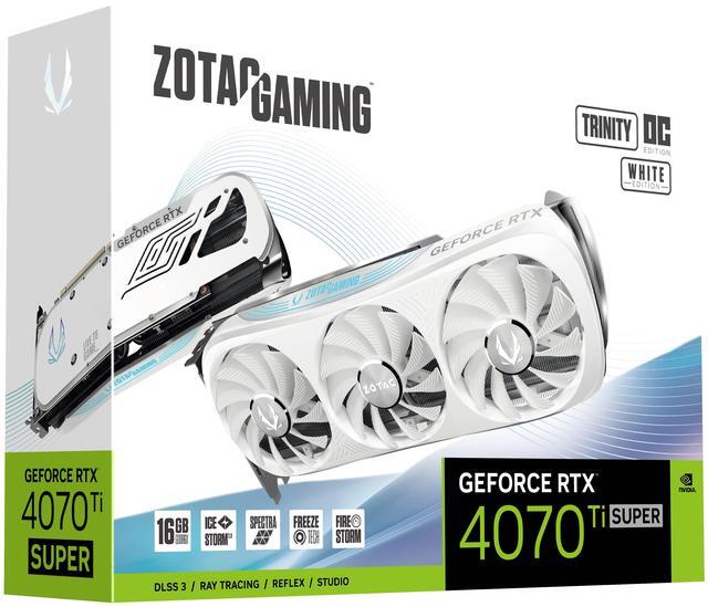 Alt view image 8 of 9 - ZOTAC GAMING GeForce RTX 4070 Ti SUPER Trinity OC White Edition DLSS 3 16GB GDDR6X 256-bit 21 Gbps PCIE 4.0 Gaming Graphics Card, IceStorm 2.0 Advanced Cooling, SPECTRA RGB Lighting, ZT-D40730Q-10P