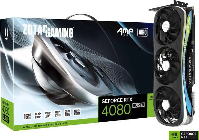 Alt view image 9 of 9 - ZOTAC GAMING GeForce RTX 4080 SUPER AMP Extreme AIRO DLSS 3 16GB GDDR6X 256-bit 23 Gbps PCIE 4.0 Gaming Graphics Card, IceStorm 2.0 Advanced Cooling, SPECTRA 2.0 ARGB Lighting, ZT-D40820B-10P