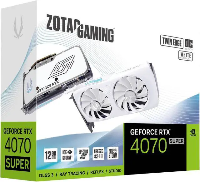 Alt view image 8 of 9 - ZOTAC GAMING GeForce RTX 4070 SUPER Twin Edge OC White DLSS 3 12GB GDDR6X 192-bit 21 Gbps PCIE 4.0 Compact Gaming Graphics Card, IceStorm 2.0 Advanced Cooling, SPECTRA RGB Lighting, ZT-D40720Q-10M