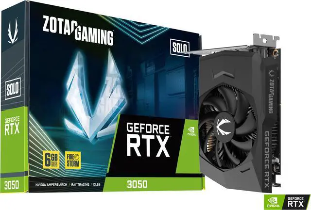Alt view image 9 of 9 - ZOTAC GAMING GeForce RTX 3050 6GB GDDR6 Solo 96-bit 14 Gbps PCIE 4.0 Super Compact Gaming Graphics Card, ZT-A30510G-10L