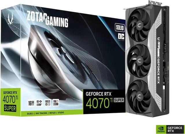 Alt view image 9 of 9 - ZOTAC GAMING GeForce RTX 4070 Ti SUPER SOLID OC DLSS 3 16GB GDDR6X 256-bit 21 Gbps PCIE 4.0 Gaming Graphics Card, IceStorm 2.0 Advanced Cooling, ZT-D40730RC-10P