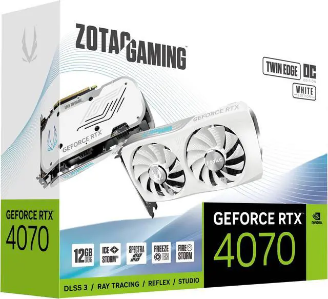 Alt view image 7 of 8 - ZOTAC GAMING GeForce RTX 4070 Twin Edge OC White Edition GDDR6 DLSS 3 12GB GDDR6 192-bit 20 Gbps PCIE 4.0 Compact SFF Gaming Graphics Card, SPECTRA RGB Lighting, ZT-D40740Q-10M