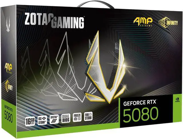 Alt view image 8 of 8 - ZOTAC AMP Extreme Infinity GeForce RTX 5080 16GB 256-Bit GDDR7 PCI-Express 5.0 DLSS 4.0 Graphics Card ZT-B50800B-10P