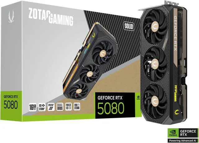 Alt view image 7 of 8 - ZOTAC Gaming SOLID GeForce RTX 5080 16GB 256-Bit GDDR7 PCI Express 5.0 x16 DLSS 4.0 Graphics Card ZT-B50800D-10P