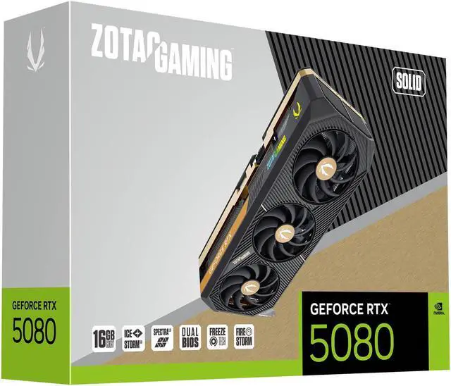 Alt view image 8 of 8 - ZOTAC Gaming SOLID GeForce RTX 5080 16GB 256-Bit GDDR7 PCI Express 5.0 x16 DLSS 4.0 Graphics Card ZT-B50800D-10P