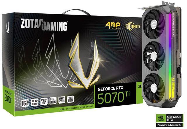 Alt view image 7 of 8 - ZOTAC AMP Extreme INFINITY GeForce RTX 5070 Ti 16GB 256-Bit GDDR7   PCI Express 5.0 DLSS 4.0 Graphics Card ZT-B50710B-10P