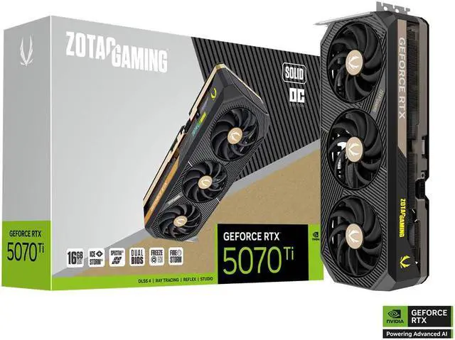 Alt view image 7 of 8 - ZOTAC SOLID OC GeForce RTX 5070 Ti 16GB 256-Bit GDDR7 PCI Express 5.0 Graphics Card ZT-B50710J-10P